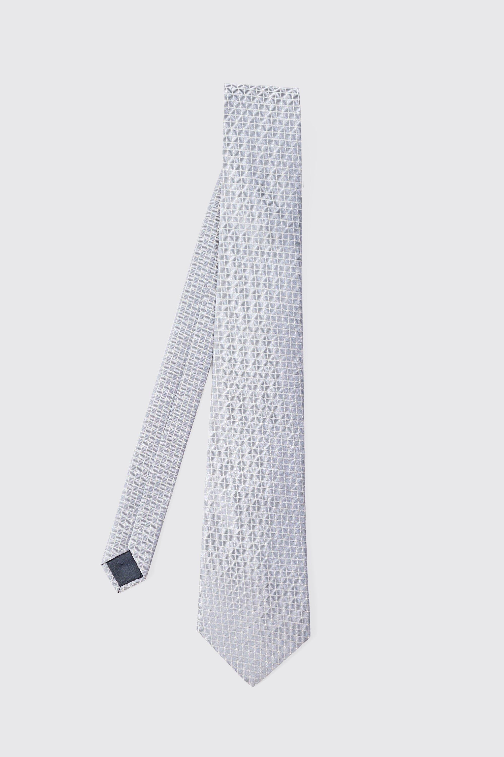 Mens Slim Satin Tie In Light Grey, Grey